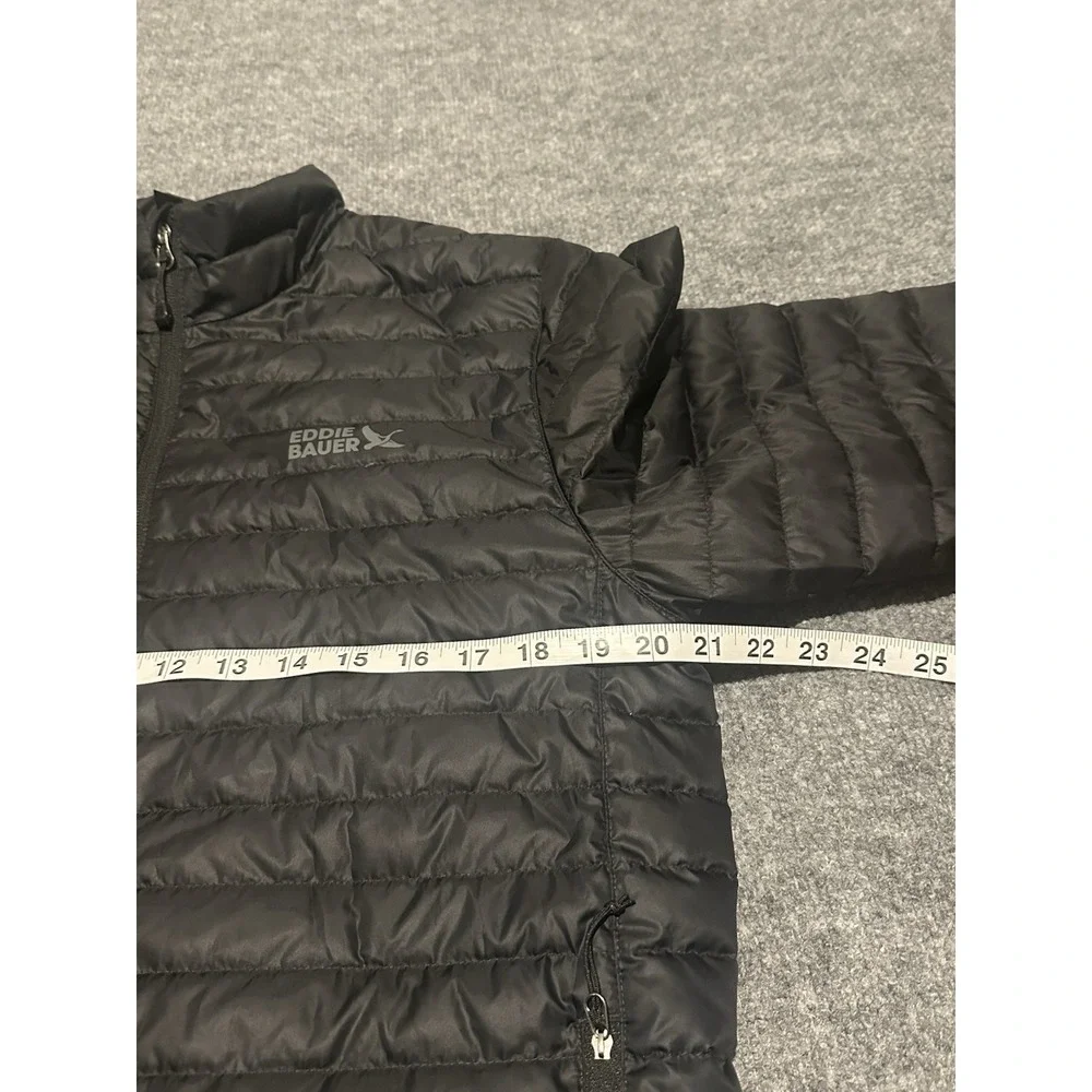 Eddie Bauer Men's Small Black 650 Down Full Zip Puffer Jacket EUC